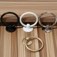 1Pc Circle Zinc Alloy Door Handles Pulls Cabinet Drawer Knobs For Furniture Hardware Gold Silver Black Bronze White Yellow Ring Door Hardware Locks