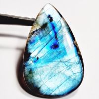 (G08) ลาบราดอไลท์ Labradorite หินพ่อมด ทรงหยดน้ำ 113.5 กะรัต