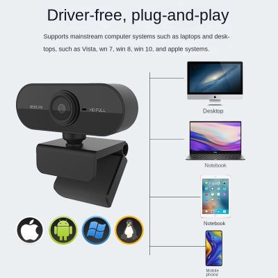 ZZOOI Webcam 1080P Full HD USB Web Camera With Microphone USB Plug And Play Video Call Web Cam For PC Computer Desktop Webcast