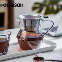 ONEISALL กาแฟ Dripper หม้อแก้วกาแฟถ้วยกรองสแตนเลส Hand-Pour เครื่องชงกาแฟชุด Dripper Set