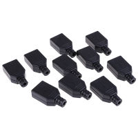 10Pcs Female 4-Pin Type A Plug USB Adapter DIY with Plastic Cover USB Connector (Without USB)