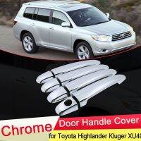 ☎◙ for Toyota Highlander Kluger 2008 2009 2010 2011 2012 2013 XU40 Chrome Door Handle Cover Trim Catch Car Cap Stickers Accessories