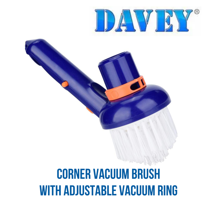 DAVEY POOL Corner Vacuum Brush with Adjustable Vacuum Ring (Swimming