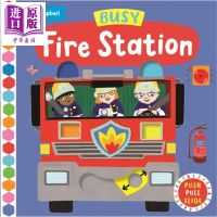 Busy books busy fire station 2022 new edition English original imported cardboard book puzzle picture book for pushing and pulling operation mechanism of young children aged 3-6[Zhongshang original]