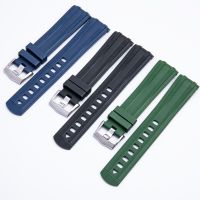 Suitable For 20mm Curved End Soft Fluorine Rubber Watchband Watch Band Accessories Fit Omega Strap Seamaster 300 Speedmaster Bracelet