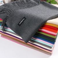 ☽ↂ  200x70cm High Quality Winter Cashmere Scarf Thicken Warm Pashmina Shawl Wrap Long Tassel Solid Acrylic Wool ShawlS Scarves YR001