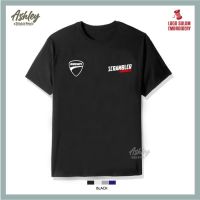 เสื้อยืดแขนสั้นคอกลมT Shirt Round Neck Ducati Scrambler Icon Motor bike MotoGP Baju T-Shirt Lelaki Design Logo Sulam Cot