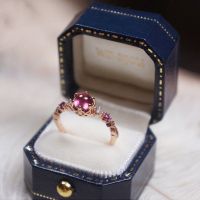 PANAOBEN♥Original Silver 925 Rings New Diamond-studded Natural Garnet Egg-round Opening Adjustable Ring Elegant Charm Creative Retro Female Silver Jewelry Cute Rings Men Korean Fashion Accessories Couple Ring Vintage Sterling 925 Silver Rin