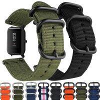 {TATLLr} Nato ไนลอนสำหรับ Huami Amazfit GTS 2 2e 3 GTR 2 3 Pro สมาร์ทนาฬิกาสร้อยข้อมือ Correa Amazfit Bip/stratos/ 2/2e /Mini/ 47มม.