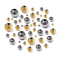 2mm 3mm-10mm Stainless Steel Beads for Jewelry Making Loose Spacer Beads Ball Hole 1.2-5mm for Bracelets Jewelry Components DIY