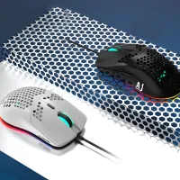 Ajazz AJ390 Laptop Wired Gaming Mouse Home Travel Hollow Design 7 Buttons Optical Mice Intended for Windows 7810 Whiteblac