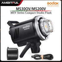 Godox 200W MS200V 300W แฟลชนำสตูดิโอ MS300V ในตัว2.4G เครื่องรับสัญญาณไร้สายน้ำหนักเบาติดโบว์ LED แบบจำลอง Lam