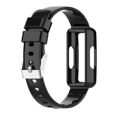 สำหรับ Fitbit Inspire HR ซิลิโคนใสสายนาฬิกาข้อมือแบบรวม (สีดำ) (ลดเอง)