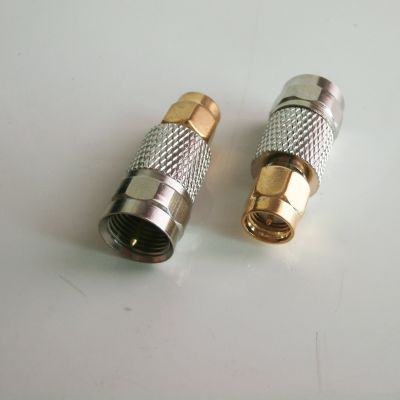 1Pcs Adapter F TV Male Plug to SMA Male Plug Straight RF COAXIAL Connector Brass Electrical Connectors