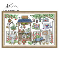 Crossdecor Cross Stitch ออกแบบใหม่รูปแบบภูมิทัศน์ Aida 14CT 11CT ผ้า Handmade ปักชุดพร้อมวัสดุสำหรับผู้เริ่มต้นตกแต่งสำหรับ Sala Wall - Enchanted Garden