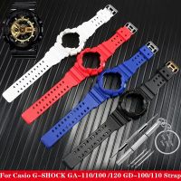 สายนาฬิกาข้อมือยางซิลิโคน + เคสสำหรับ Casio G-SHOCK GA-110/100 /120 GD-100/110สายรัดข้อมือสายรัดข้อมือกันน้ำแนวสปอร์ตสำหรับผู้ชาย