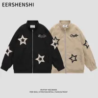 EERSHENSHI เสื้อโค้ทแฟชั่นแจ็คเก็ตปักลาย INS สำหรับทั้งหญิงและชายลำลองอเมริกัน