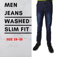 Seluar Jenas Lelaki ฟอกสี Jeans Slim Fit ใหม่สำหรับบุรุษ