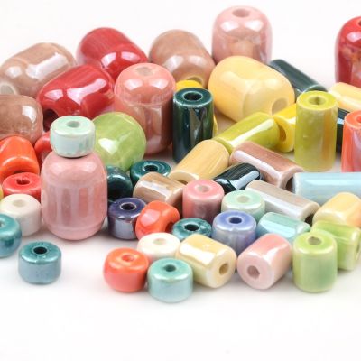 Colorful Cylindrical Oval Rectangle Handmade DIY Ceramic Beads For Jewelry Making Bracelet Pendant  Accessories DIY accessories and others