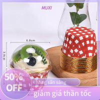 ?【HOT SALE】MUXI 10ชิ้นคัพเค้กพร้อมฝาปิดโปร่งใสแม่พิมพ์ถ้วยอบฟอยล์สำหรับมัฟฟินคัพเค้กถ้วยกระดาษคัพเค้กอุปกรณ์เบเกอรี่