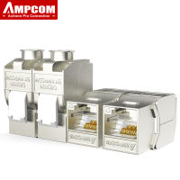 AMPCOM CAT7 แจ็คสโตน, 5/10 PCS RJ45 CAT7Tool-Less STP แจ็คสโตนป้องกัน, ล็อคตัวเอง CAT7 คีย์สโตนโลหะผสมสังกะสีโมดูล Coupler อะแดปเตอร์แผ่นผนัง