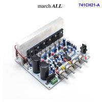 Marchall 741CH21-A ชุดลงอุปกรณ์ 741 AMP บอร์ดแอมป์ 2.1 Channel + ซับเบส มีปรีแอมป์ โทน คอนโทรล ปรับทุ้ม แหลม ปรับ ซับวูฟเฟอร์ ได้อิสระ TOSHIBA ทรานซิสเตอร์ 6 ตัว ซิงค์ พร้อม พัดลม แจ็ค JACK ครบ ต่อลำโพงใช้ได้เลย 741 Class-AB Integrated Amplifier SUBWOOFER