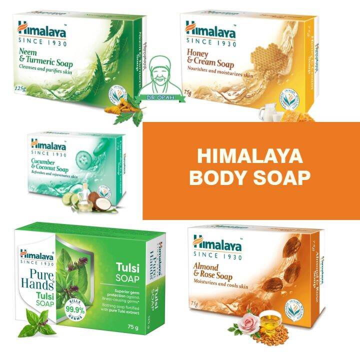 Himalaya Body Bar Soap Almond Rose Honey Cream Coconut Cucumber Neem