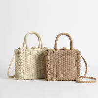 2021 Summer INS New Bamboo Basket Fashion Trend One Shoulder Inclined Span Portable Cane Weaving Bag Weaving Straw Bag Lady