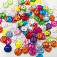 50pcs Transparent 14mm child sew-on buttons resin buckle candy beautiful multicolour button accessories baby diy PT11 Haberdashery