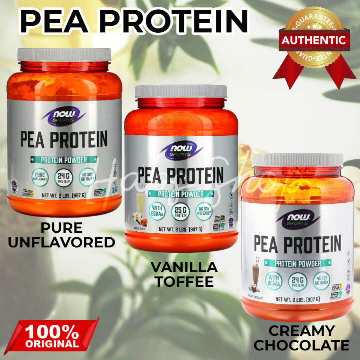 Pea Protein Now Foods Sports Pure Unflavored 2 Lbs 907 G Or Vanilla Toffee 907 G Or Creamy 1557