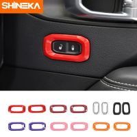 SHINEKA อุปกรณ์ตกแต่งภายในสำหรับ Jeep Gladiator JT 2018 + สติกเกอร์ตกแต่งปุ่มปุ่มล็อคประตูรถยนต์สำหรับรถจี๊ป JL 2018 +