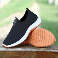 Size:37-44 รองเท้าเดินวัยกลางคนและผู้สูงอายุ รองเท้าพ่อ ระบายอากาศ แต่เพียงผู้เดียวเส้นเอ็น แต่เพียงผู้เดียวรองเท้าผ้าใบเก่า Mens single shoes