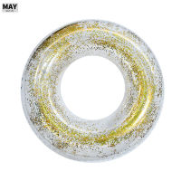 MAV Inflatable Pool Float Tube Transparent Swimming Ring With Colorful Sparkling Glitters For Kids And Adults