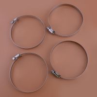 4pcs/Set Universal Hose Clips Duct Clamp Fuel Silver 304 Stainless Steel Worm Gear Hose Clamp 84-108mm