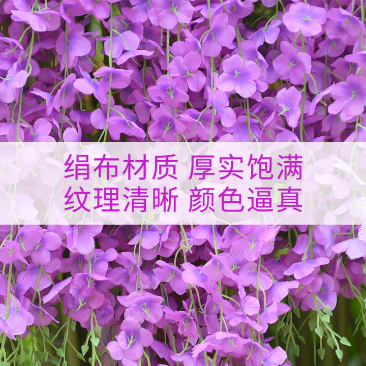 wisteria-จำลองตกแต่งหนาแน่นดอกไม้สตริงดอกไม้ติดเพดานหวายดอกไม้พลาสติกสาขาดอกไม้ผ้าไหมลายดอกไม้พุดดิ้ง-flowerhuilinshen