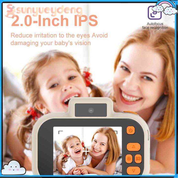 การ์ตูนกล้อง-slr-การศึกษา2นิ้ว-hd-ips-หน้าจอกล้องวิดีโอของขวัญวันเกิดเด็กกล้องดิจิตอลชาร์จ-usb-ด้วยเครื่องอ่านบัตร