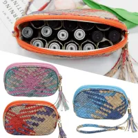 {PYAO Travel Department Store}กระเป๋าใส่น้ำมันหอมระเหย16ช่อง PU Braided Portable Organizer สำหรับขวดลูกกลิ้งอุปกรณ์เสริมขนาดเล็ก