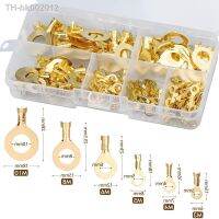 ๑❧✣ 150/540 PCS M3/M4/M5/M6/M8/M10 Ring Lugs Eyes Copper Crimp Terminals Cable Lug Wire Connector Non-insulated Assortment Kit