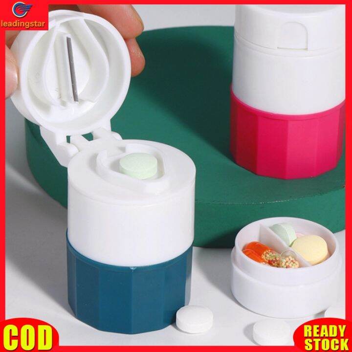 leadingstar-rc-authentic-4-in-1-portable-pill-medicine-crusher-splitter-tablet-divider-cutter-drugs-storage-box-powder-tablet-grinder-4-layer-travel-pill-box