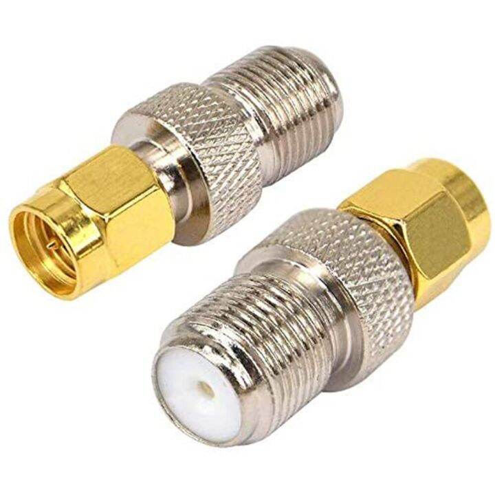 2pcs-1pc-f-type-female-jack-to-sma-male-plug-straight-rf-coaxial-coax-adapter-connector-electrical-connectors