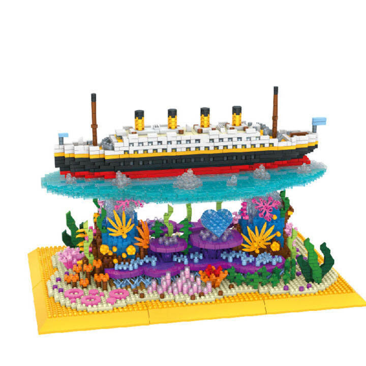 ใหม่3892pcs-rms-cruise-sank-titanic-ภายใต้-sea-3d-building-blocks-เรือชุดรุ่น-construcrion-ชุด-brinquedos-คริสต์มาสของขวัญ