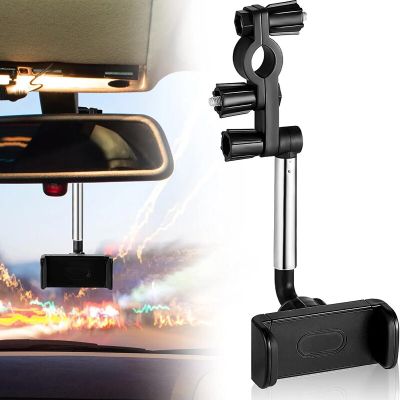 360 Rearview Mirror Car Phone Holder Universal Phone Stand Mount Support GPS Adjustable Bracket Back Seat Mobile Phone Holder Car Mounts