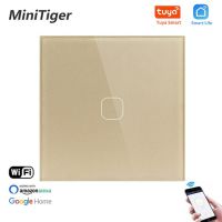 Minitiger EU 1/2/3 Gang Tuya/Smart Life WiFi สวิทช์ไฟแบบสัมผัสติดผนังสายกลางสวิตช์ไฟระบบสัมผัสควบคุมไร้สาย