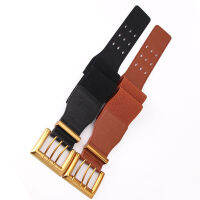 All-match Pin Buckle Elastic Girdle Decorative Wide Ladies Beautiful Solid Fashion color Belt Elastic Leather Girdle