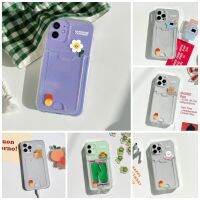 【 Korean Phone Case 】 Card Pocket Jelly Case Simple Collection Premium Clear Protective Unique Korea Hand Made Compatible for Apple iPhone 8 xs xr 11pro 11 12 12pro mini 13 agh