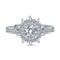 WOCO แหวนแต่งงานขนาดเล็กปรับได้หรูหราพลอยเทียมสีเทาเกล็ดหิมะฝังตัวแหวนหมั้นผู้หญิงเครื่องประดับแฟชั่น