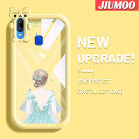 JIUMOO เคสสำหรับ VIVO Y91 Y91i Y95การ์ตูนน่ารักเด็กสาวสวยกันกระแทกซิลิโคนนิ่มน่ารักเคสโทรศัพท์โปร่งใสเคสนิ่มป้องกันเลนส์กล้องถ่ายรูปลายสัตว์ประหลาดน้อยสุดสร้างสรรค์