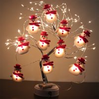 【LZ】✧♈❖  Snowman Christmas LED Garland String Lights Merry Christmas Decor For Home 2023 Cristmas Tree Ornament Happy New Year Gifts 2024