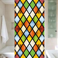 Custom Size Window Glass Films Static Cling Classical Frosted Glass European Church Stained Pattern Window Sticker Foil Mosaic Window Sticker and Film