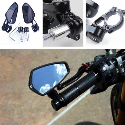 2pcs Motorcycle Mirrors Bar End Blue Glass Rear View Motor Cafe Racer Retrovisor Moto Motorcycle Mirrors Handlebar End Mirror